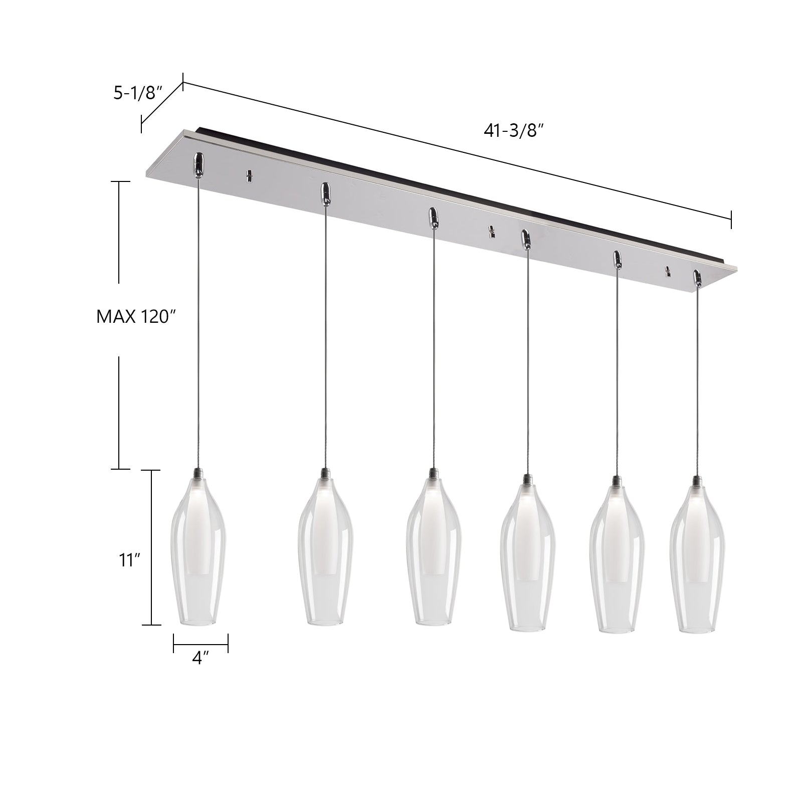 Victoria 42-in 6-Light LED Multi Pendant