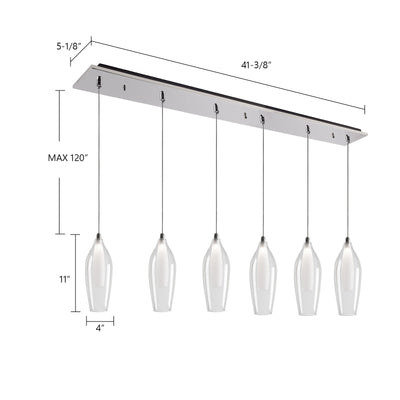 Victoria 42-in 6-Light LED Multi Pendant