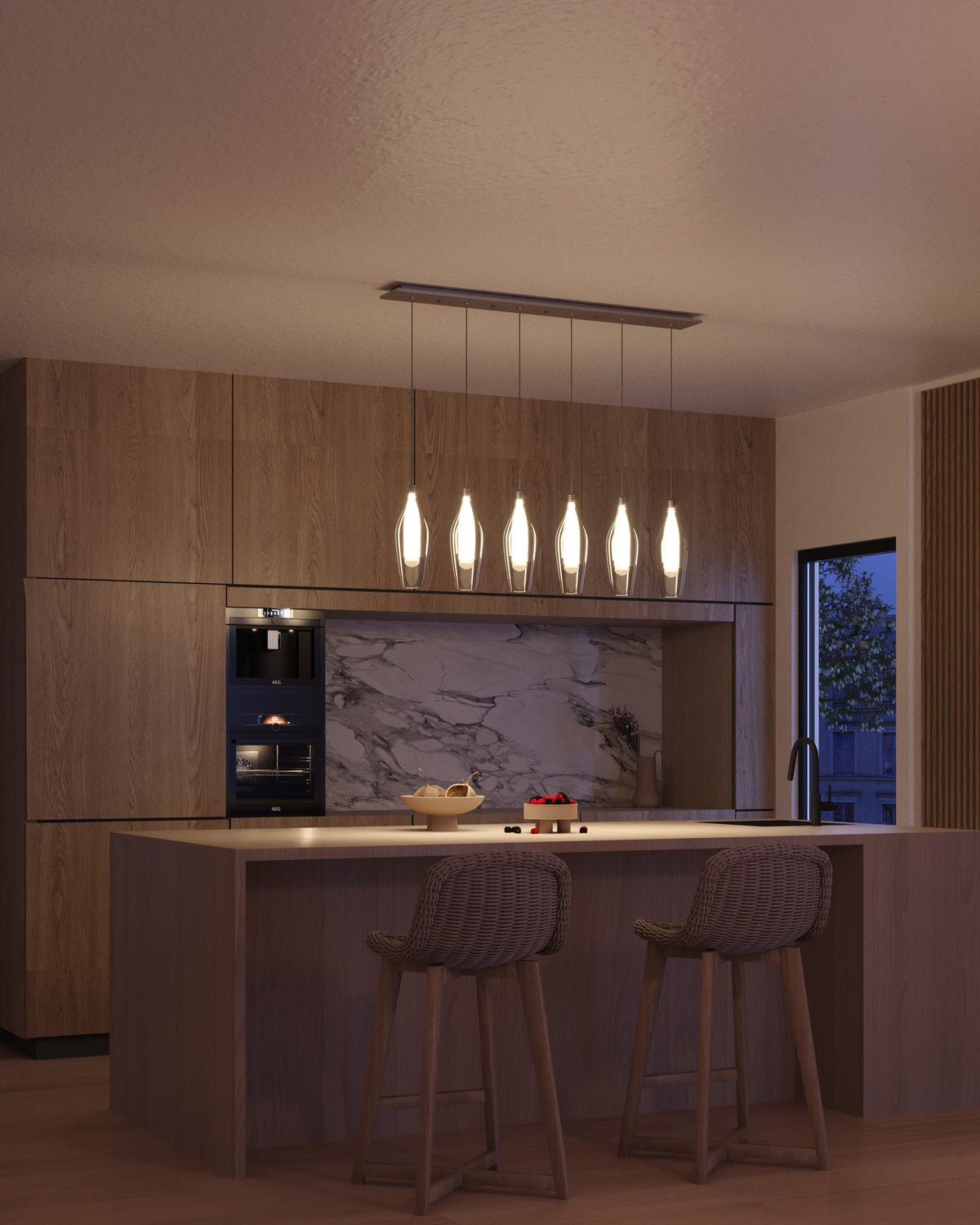 Victoria 42-in 6-Light LED Multi Pendant