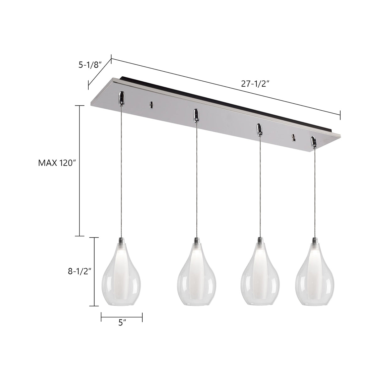 Victoria 25-in 4-Light LED Multi Pendant