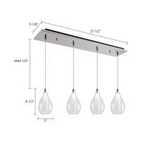 Victoria 25-in 4-Light LED Multi Pendant
