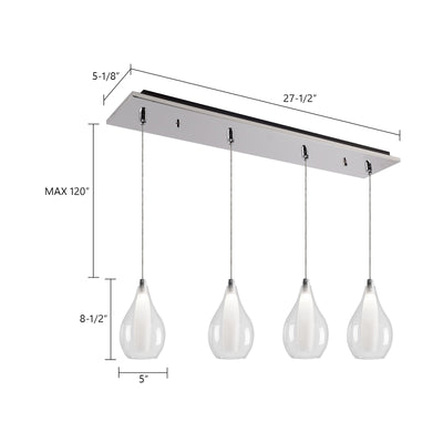 Victoria 25-in 4-Light LED Multi Pendant
