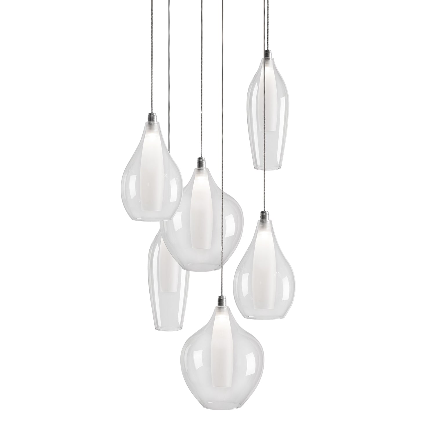 Victoria 6 Head Aluminum Multi Pendant