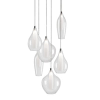 Victoria 6 Head Aluminum Multi Pendant