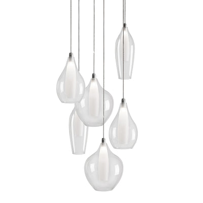 Victoria 6 Head Aluminum Multi Pendant