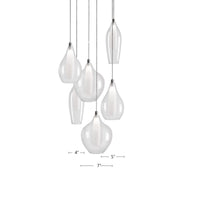 Victoria 6 Head Aluminum Multi Pendant