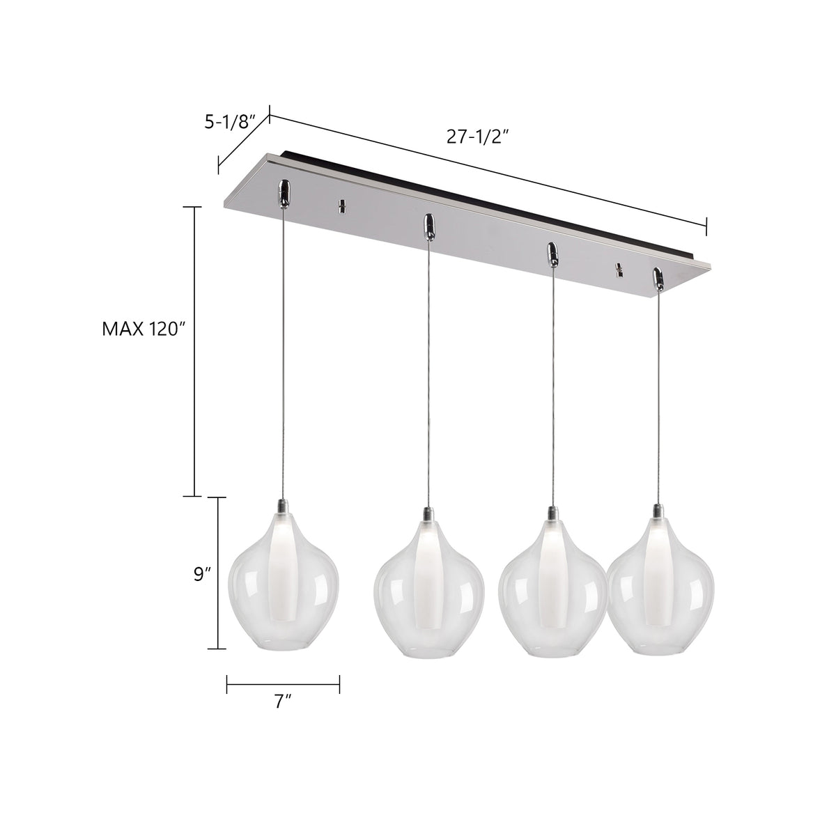 Victoria 29-in Aluminum Multi Pendant