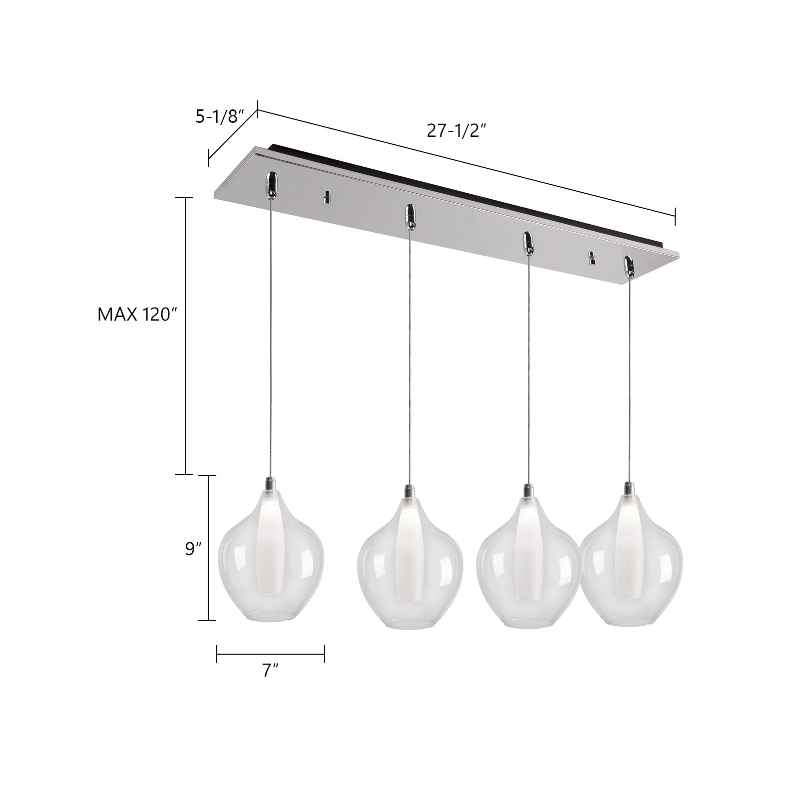Victoria 29-in Aluminum Multi Pendant