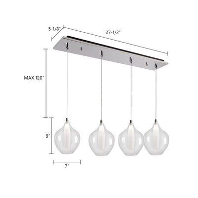 Victoria 29-in Aluminum Multi Pendant