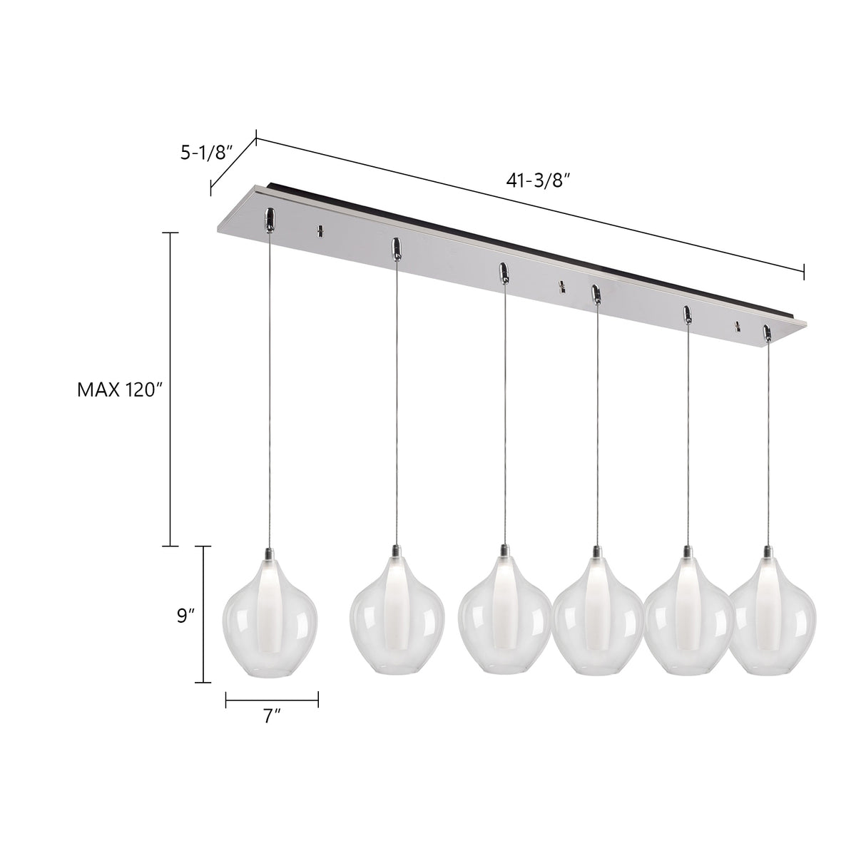 Victoria 43-in Aluminum Multi Pendant