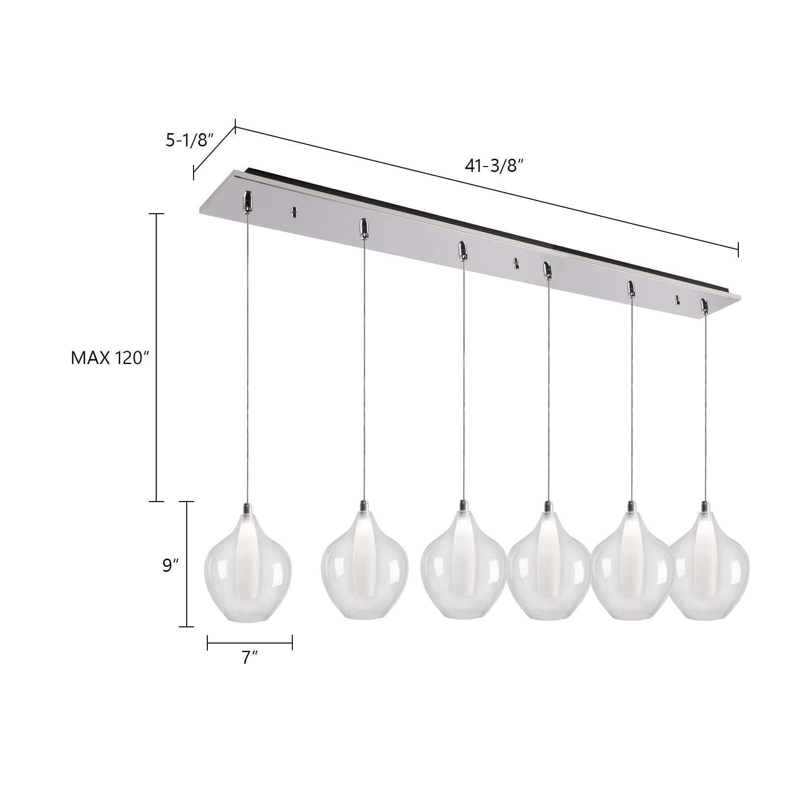 Victoria 43-in Aluminum Multi Pendant