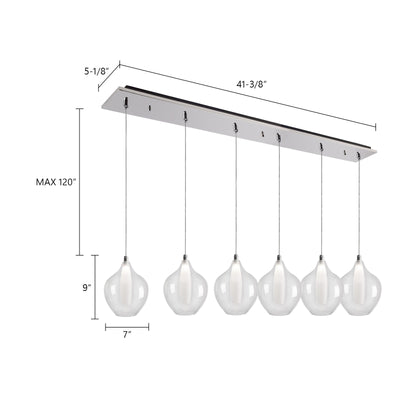 Victoria 43-in Aluminum Multi Pendant
