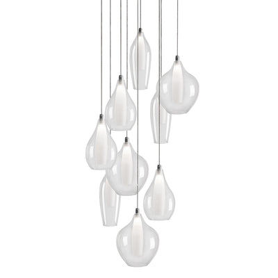 Victoria 9 Head Aluminum Multi Pendant
