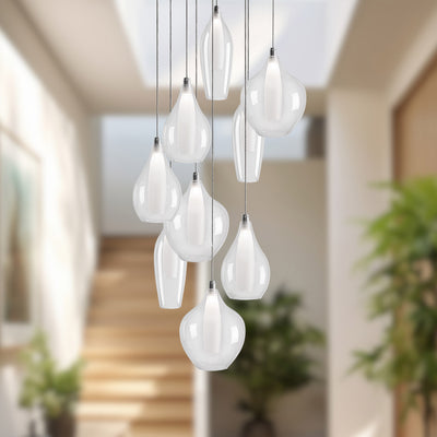 Victoria 9 Head Aluminum Multi Pendant