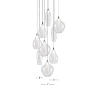 Victoria 9 Head Aluminum Multi Pendant