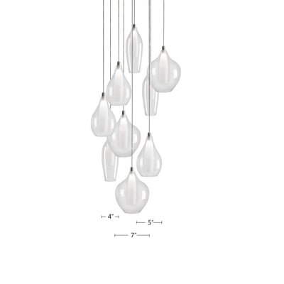 Victoria 9 Head Aluminum Multi Pendant