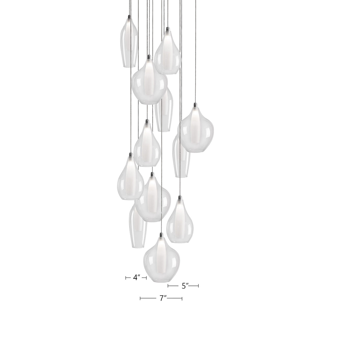 Victoria 12 Head Aluminum Multi Pendant
