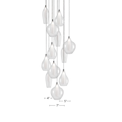 Victoria 12 Head Aluminum Multi Pendant