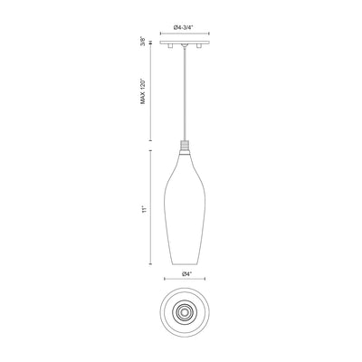 Victoria 4-in Aluminum Pendant