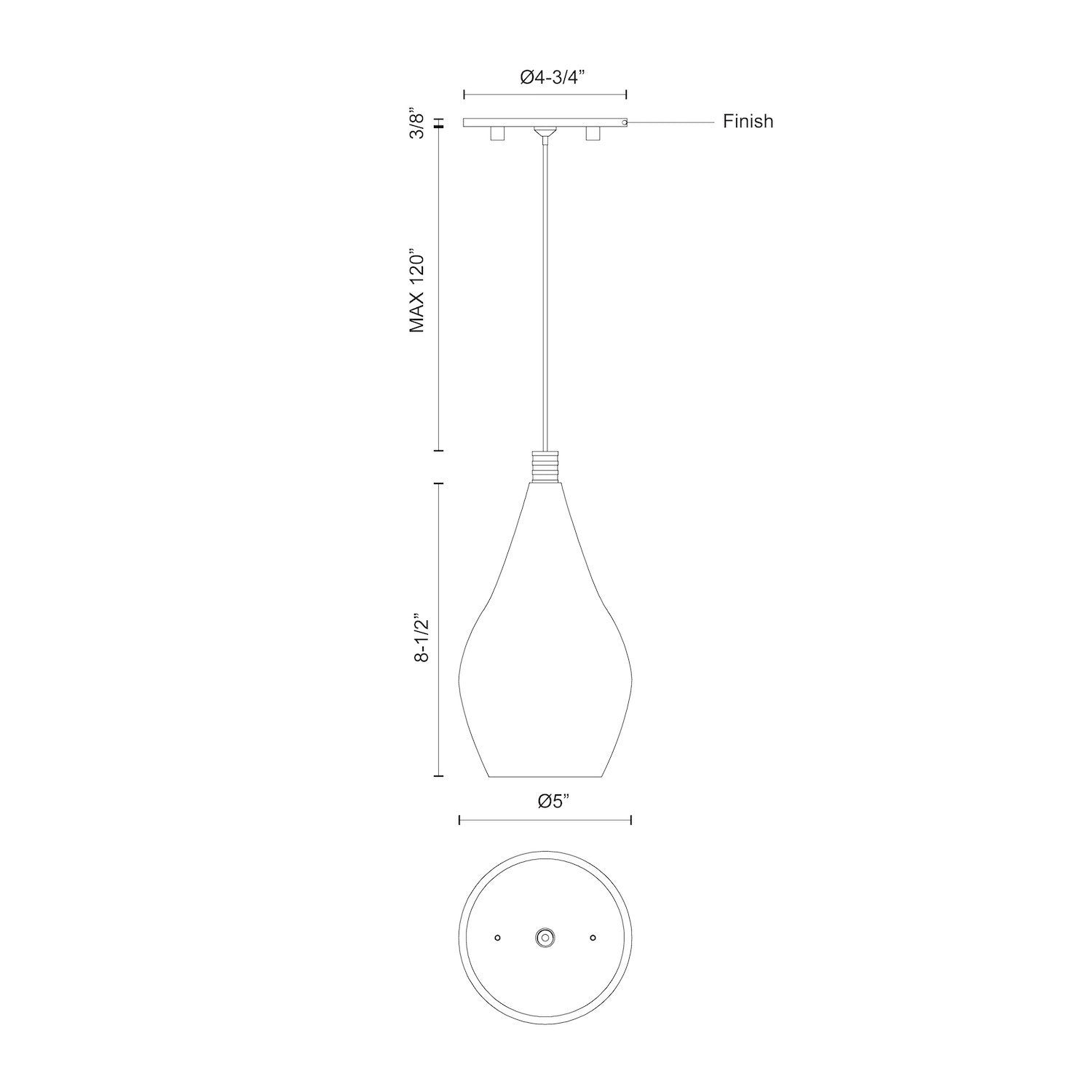Victoria 5-in Aluminum Pendant