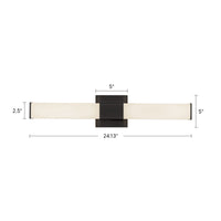 Vivi 24-in Aluminum Steel Acrylic Wall Sconce