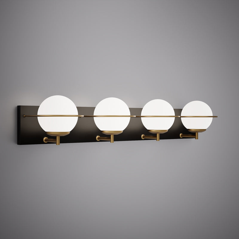 4 Lights Ricci 4-light Vanity light Matte Black/Aged Brass  Dimmable 200W
