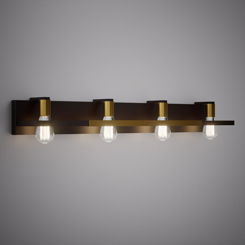 4 Lights VL1646-4AB/BK Matte Black/Aged Brass  Dimmable 240W