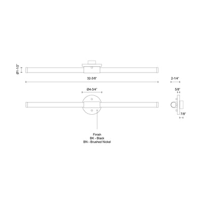 Akari 32-in Aluminum Vanity Light
