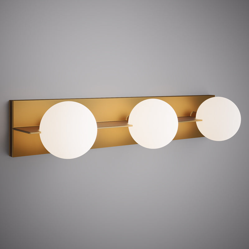 3 Lights Sahara 3-light Vanity Light Aged Brass  Dimmable 150W