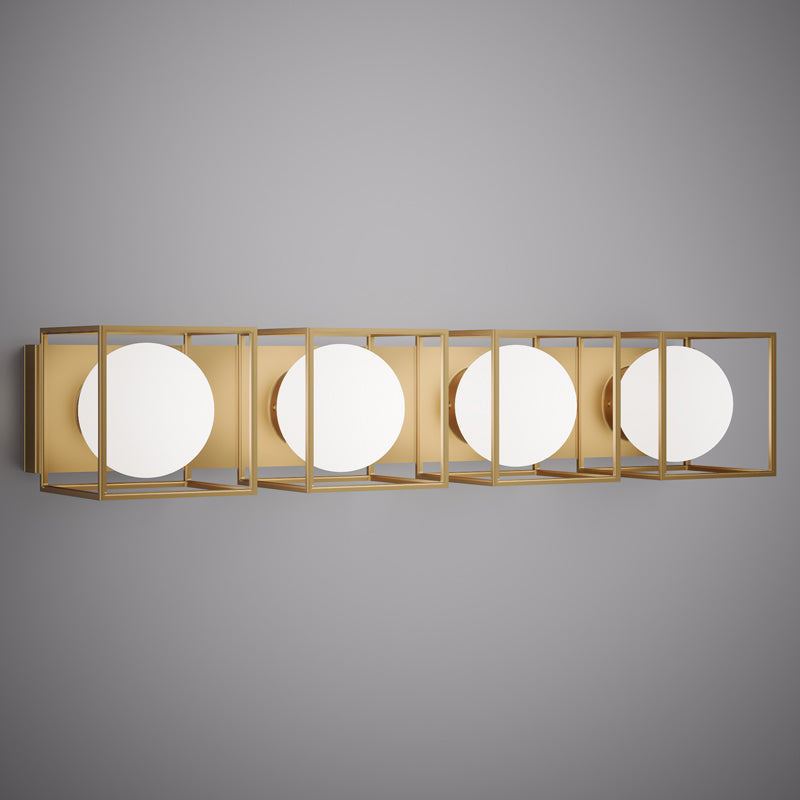4 Lights Luna 4-light Vanity Light Aged Brass  Dimmable 240W