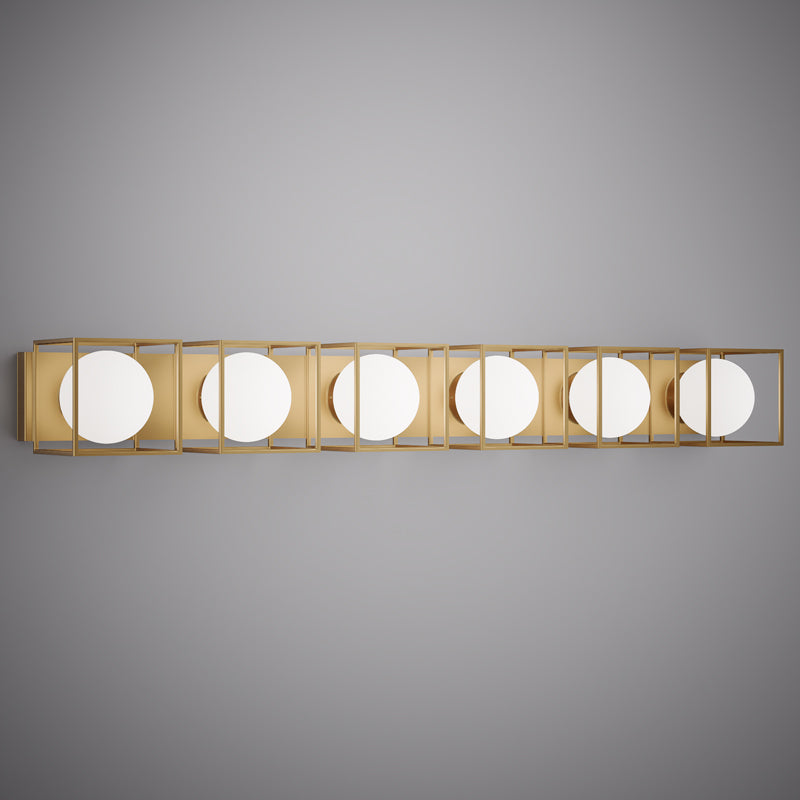 6 Lights Luna 6-light Vanity Light Aged Brass  Dimmable 360W
