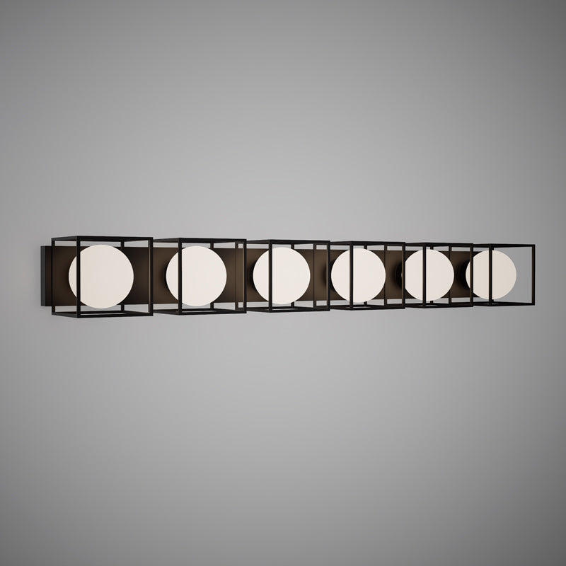 6 Lights Luna 6-light Vanity Light Matte Black  Dimmable 360W
