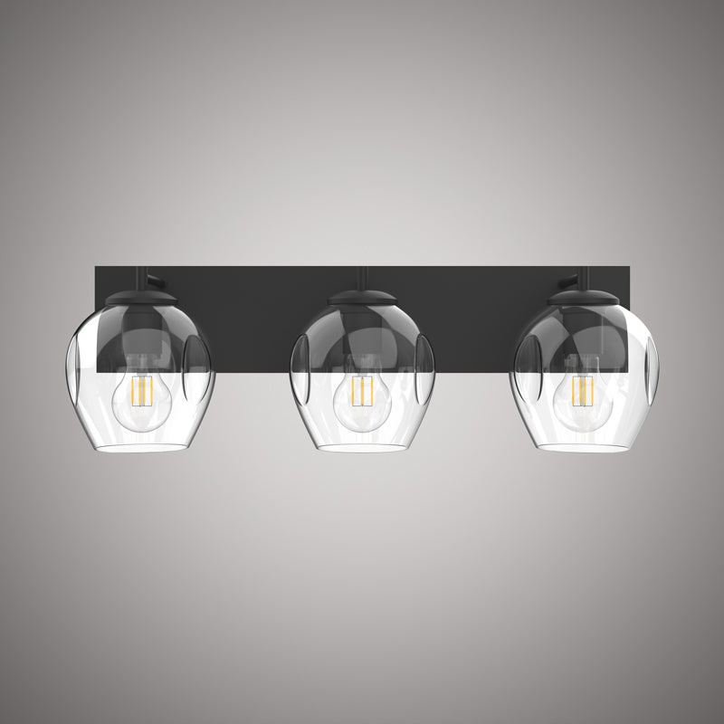 3 Lights Ellen 3-Light Vanity Light Matte Black  Dimmable 180W