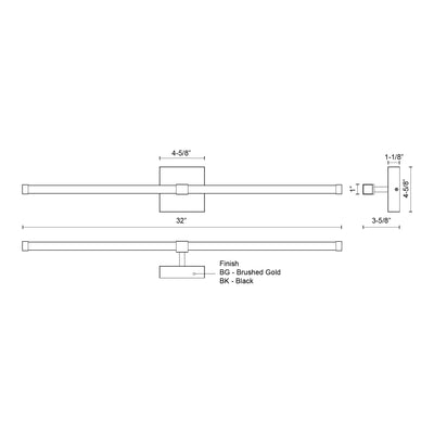 Blade 32-in Aluminum Vanity Light