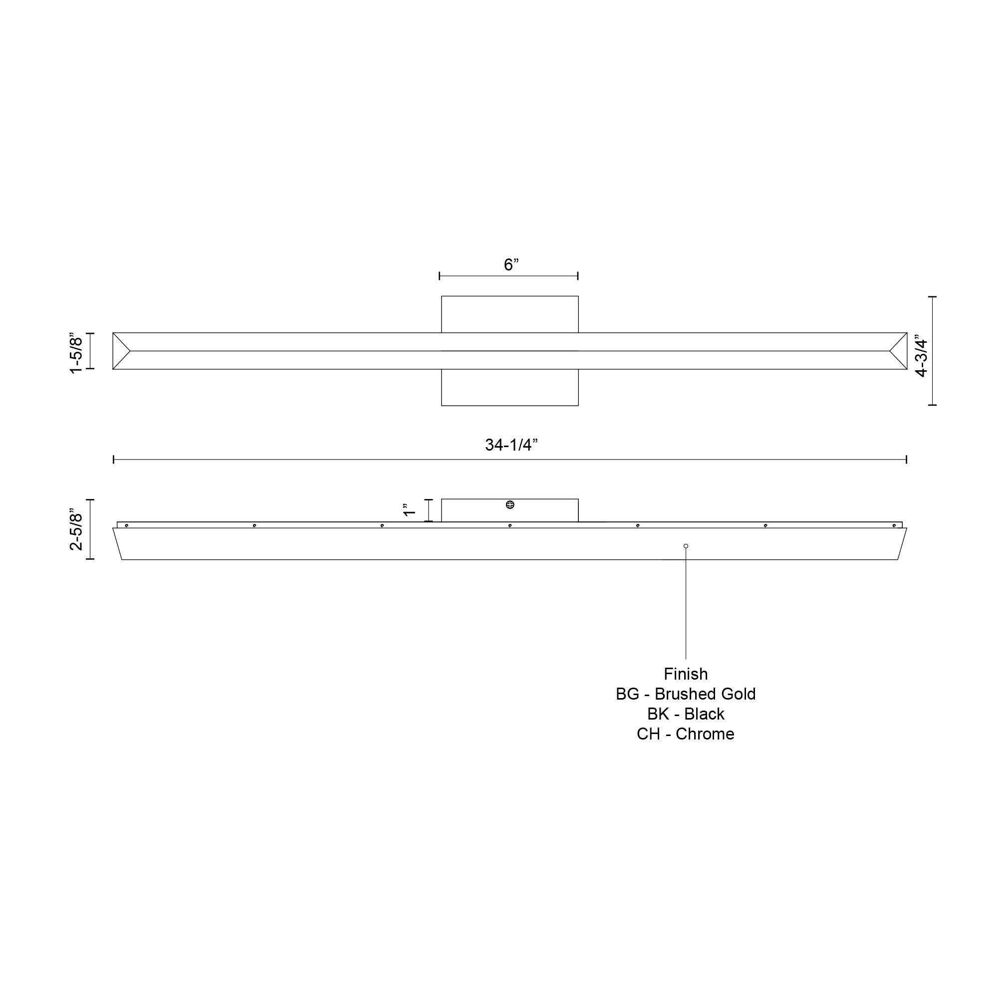 Saphir 34-in Aluminum Vanity Light