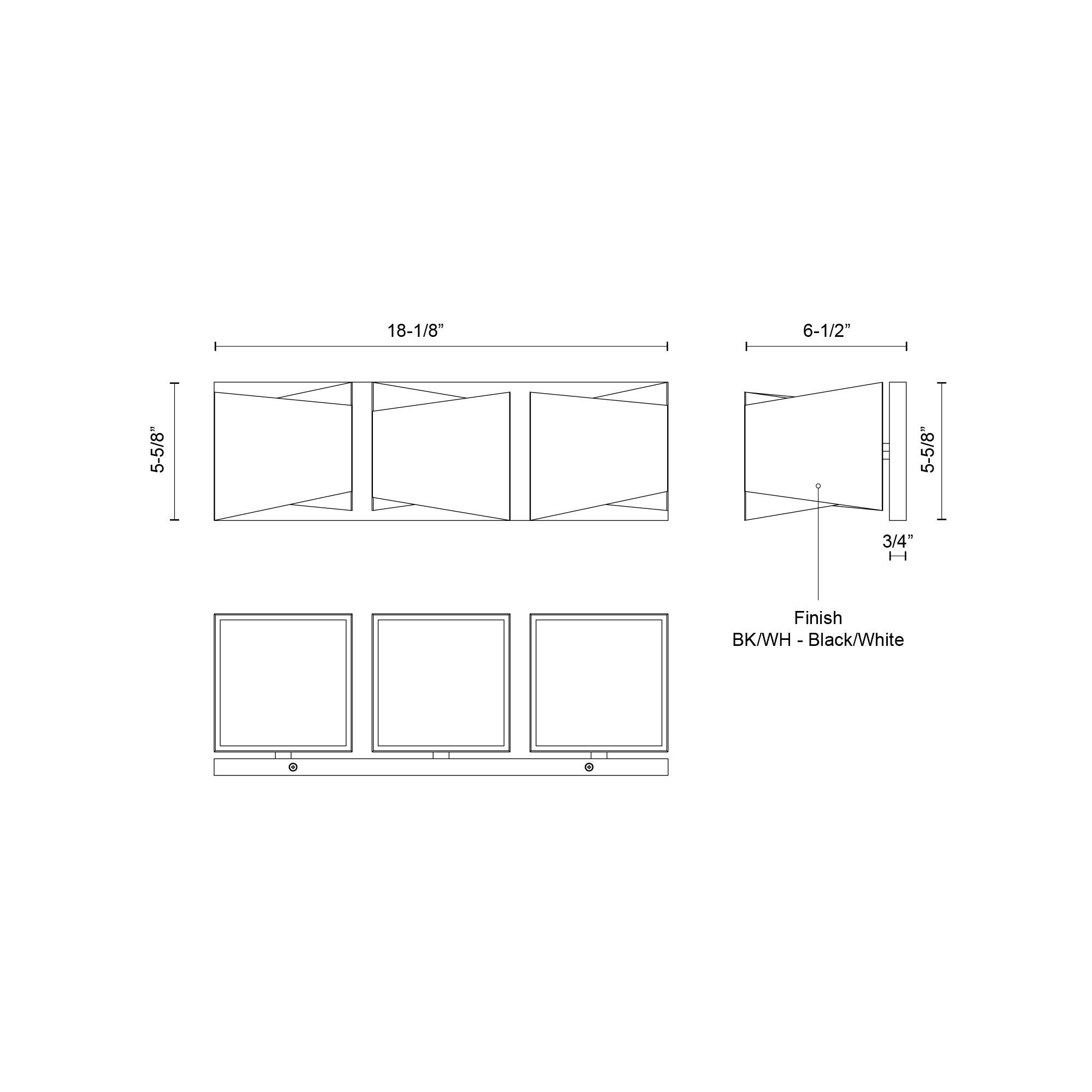 Cubix 18-in Steel Vanity Light