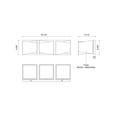 Cubix 18-in Steel Vanity Light