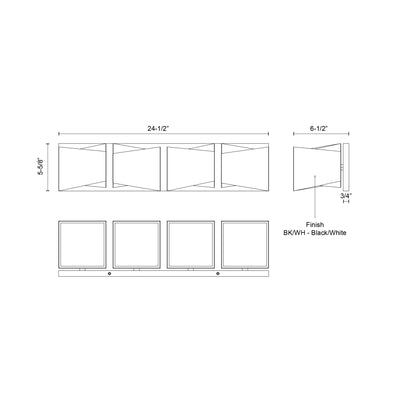 Cubix 24-in Steel Vanity Light