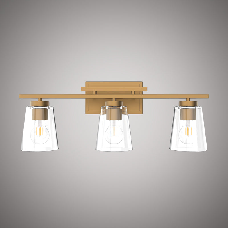 3 Lights Iris 24-in Vanity Light Brushed Brass  Dimmable 180W