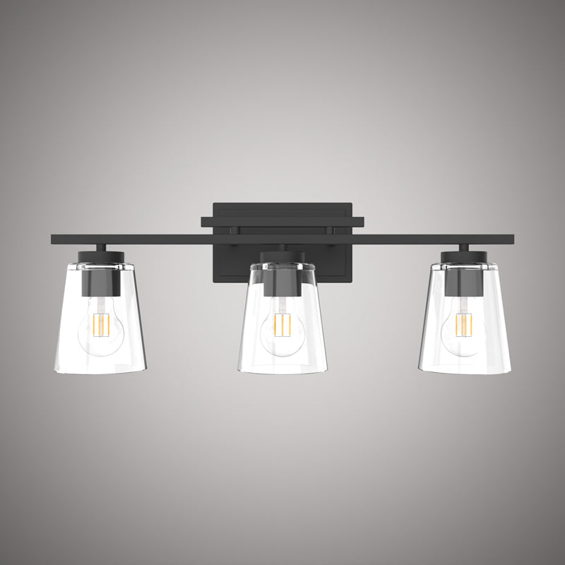 3 Lights Iris 24-in Vanity Light Black  Dimmable 180W
