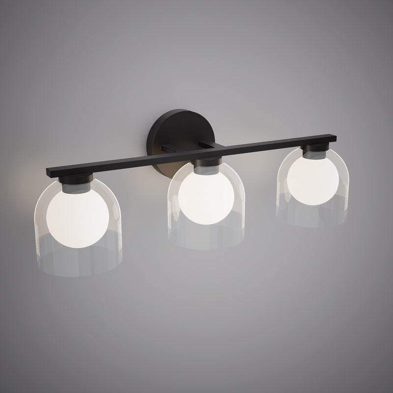 3 Lights Elfin 22-in Vanity Light Matte Black  Dimmable 150W