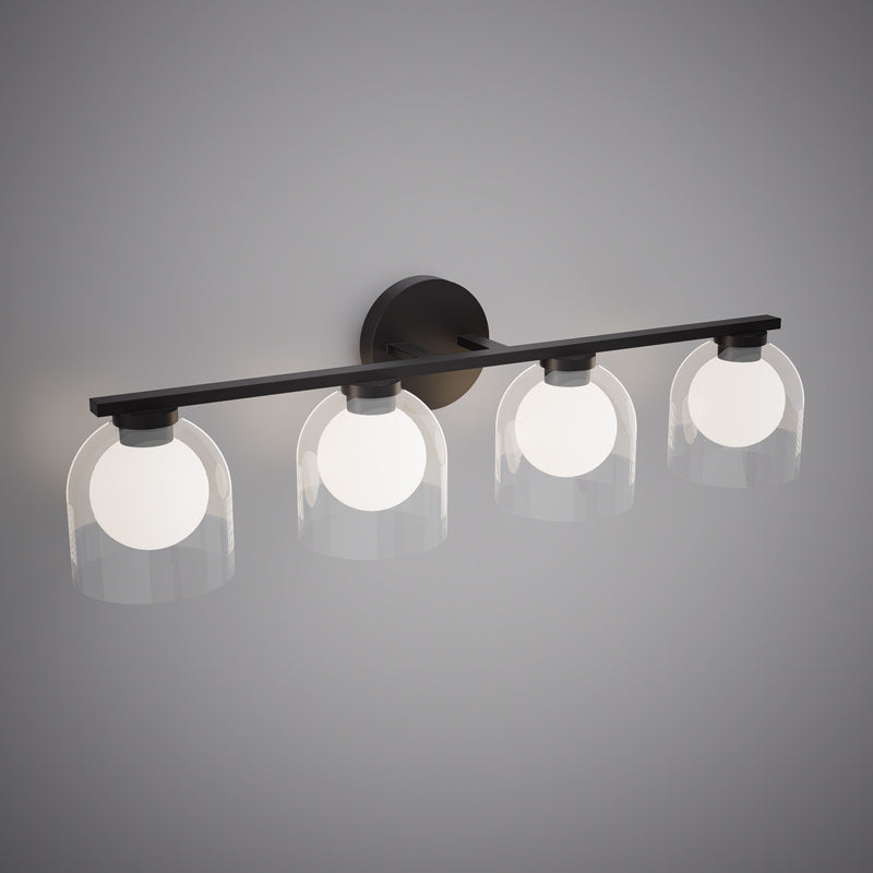 4 Lights Elfin 28-in Vanity Light Matte Black  Dimmable 200W