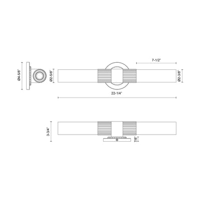Rue 22-in Steel Vanity Light