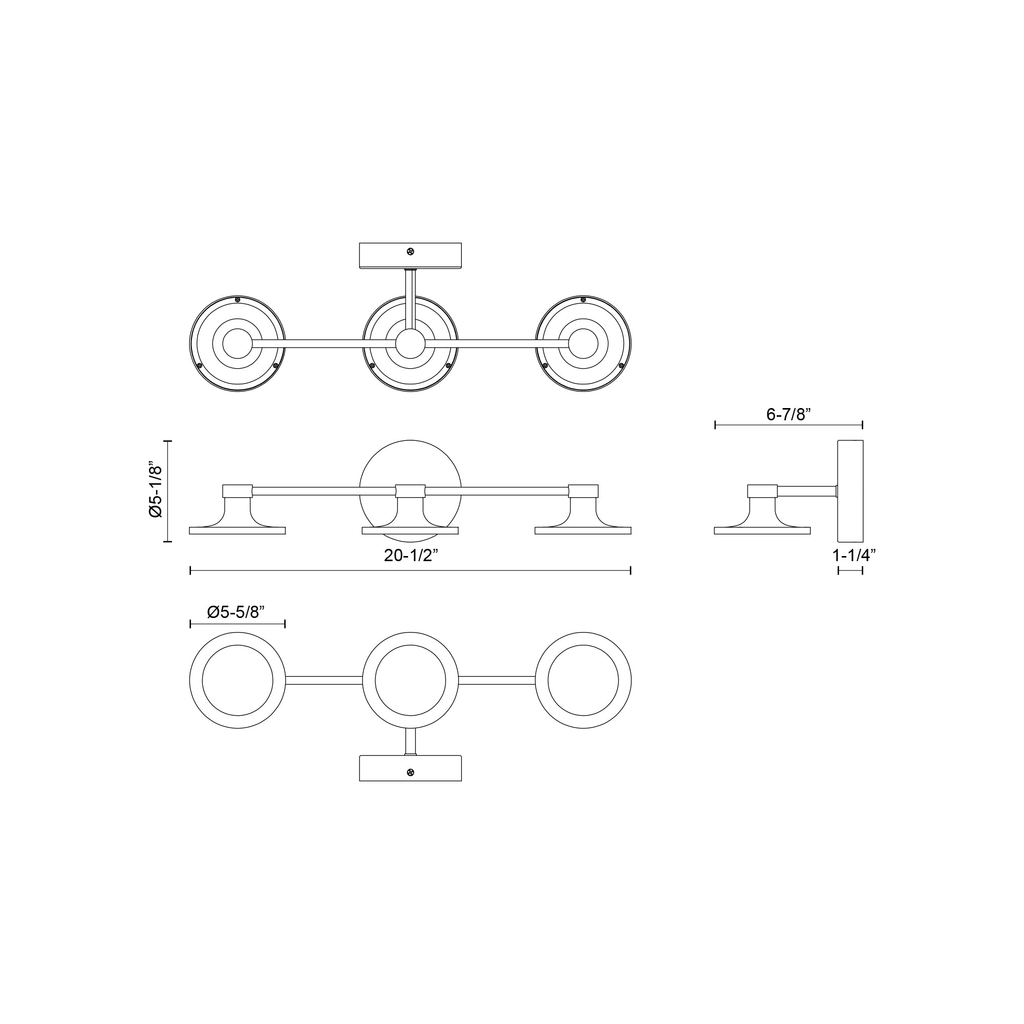Issa 21-in Aluminum Vanity Light