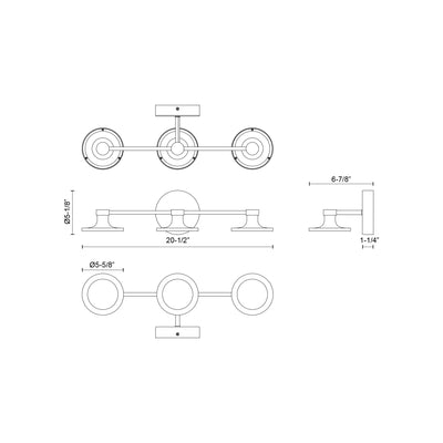 Issa 21-in Aluminum Vanity Light