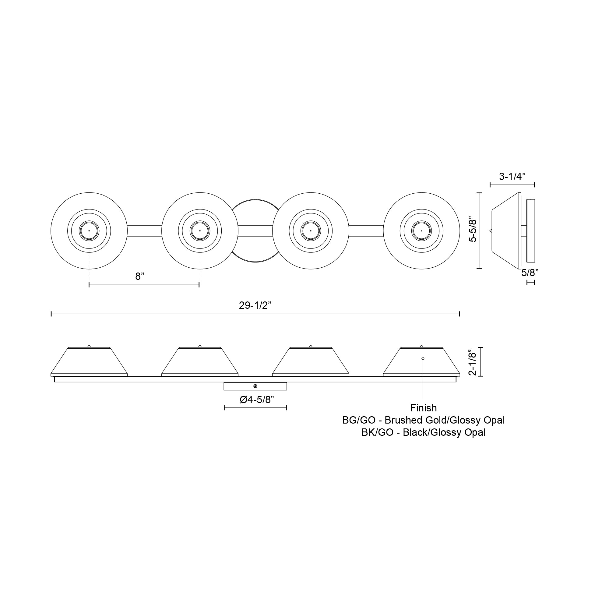 Holt 30-in Aluminum Vanity Light