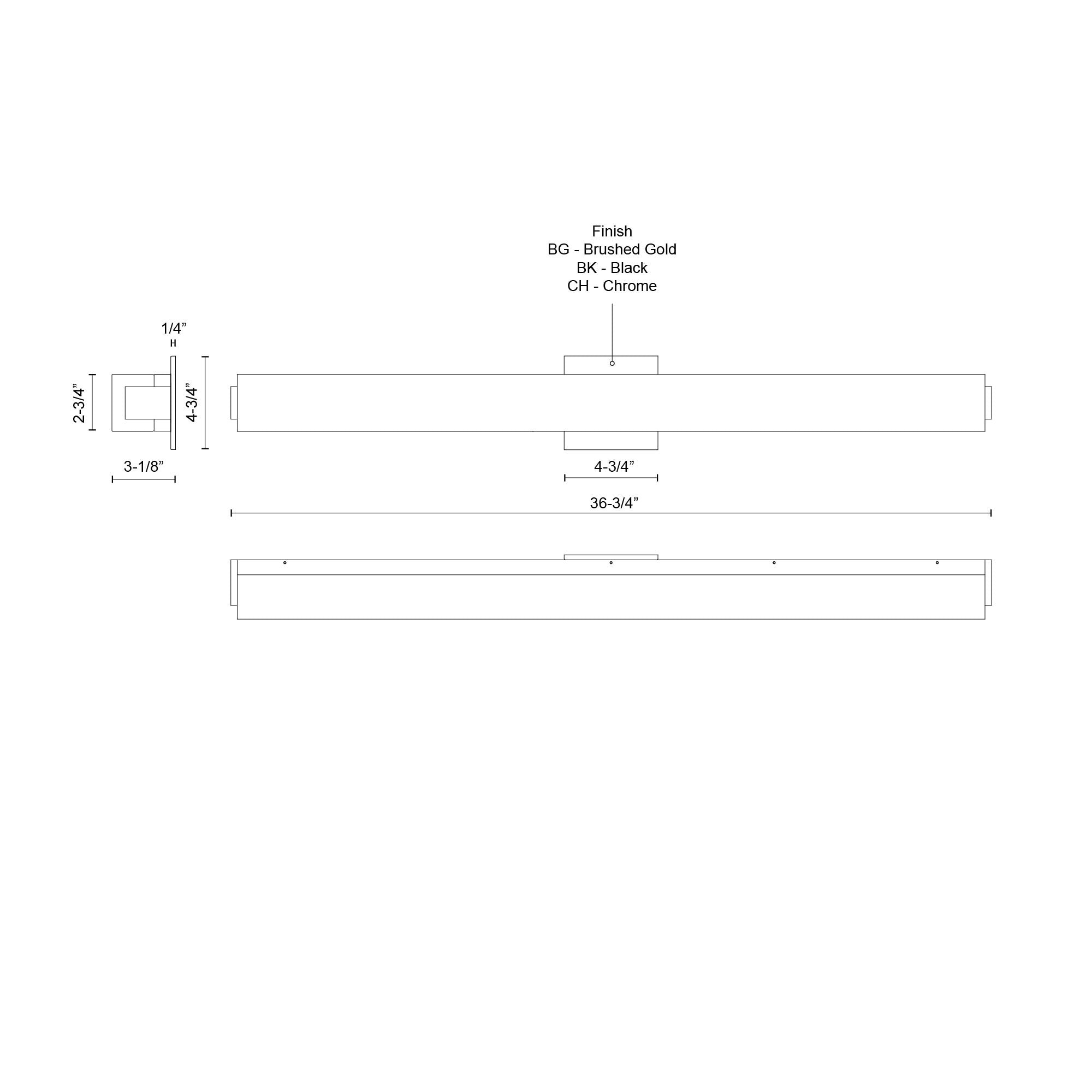 Latitude 37-in Aluminum Vanity Light