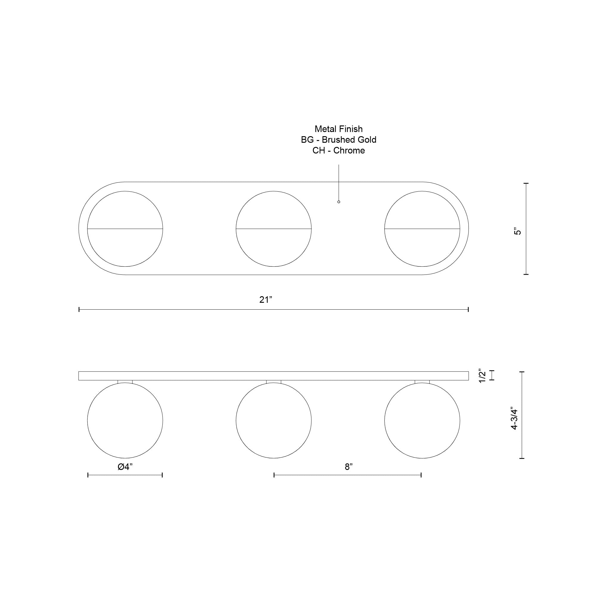Pluto 21-in Steel Vanity Light