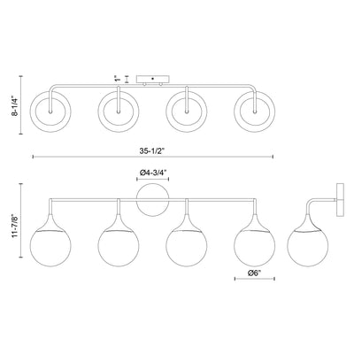 Nouveau 35-in Steel Vanity Light