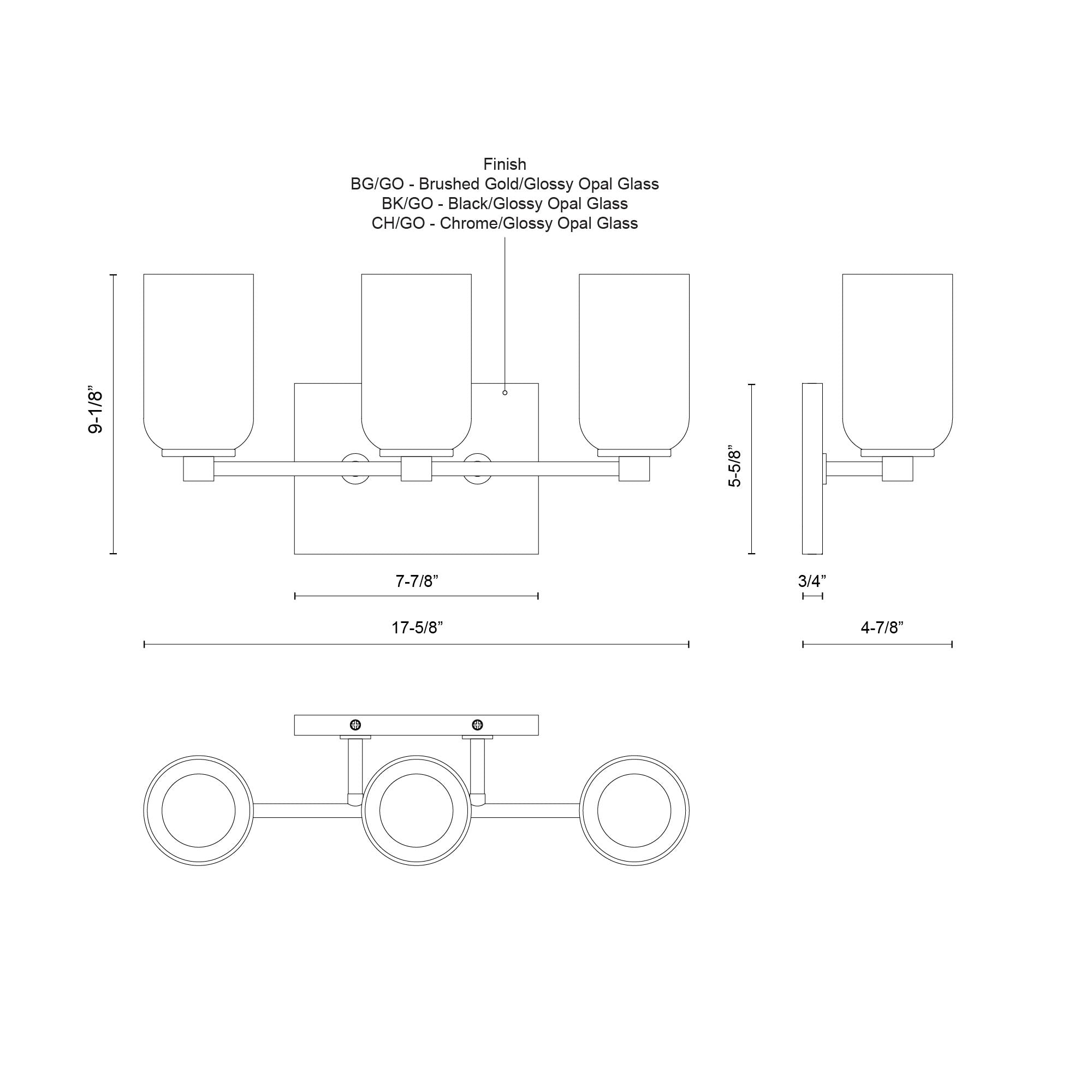 Nola 18-in Steel Vanity Light